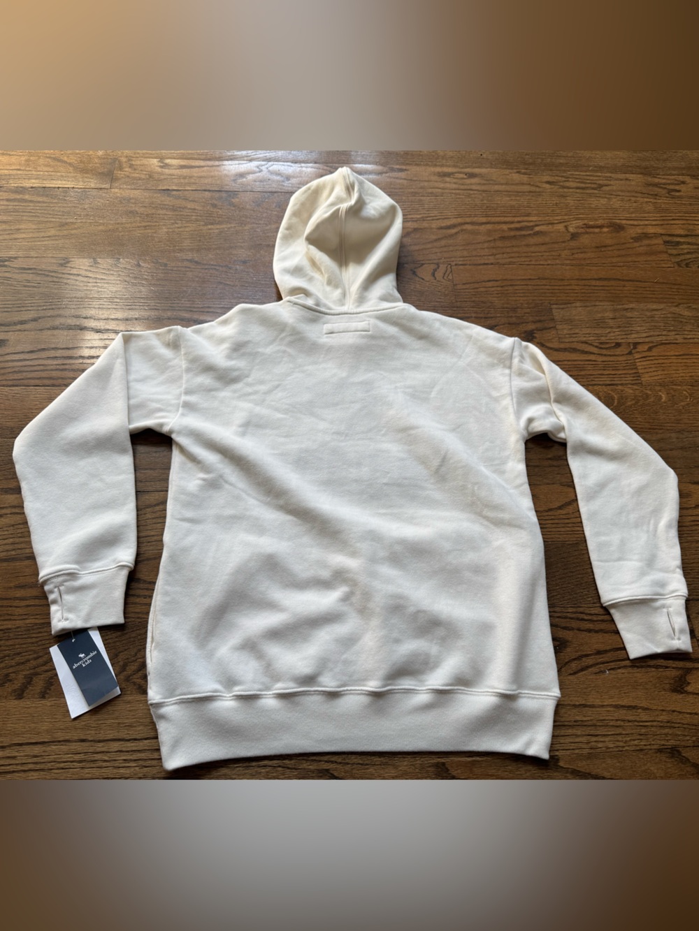 Abercrombie Kids Merry & Bright Embroidered Hoodie Cream NWT Size 7/8 - Picture 6 of 7